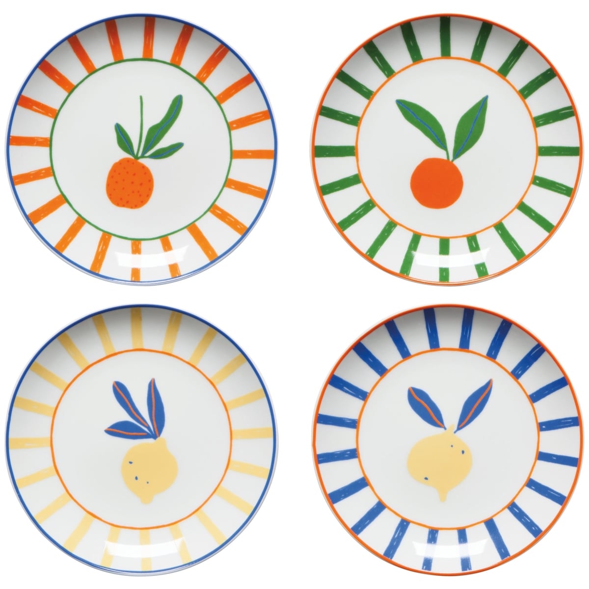 Picture of Danica Brands JPT3150D 6 in. Citrus Burst Appetizer Plates - Assorted Design - Set of 4