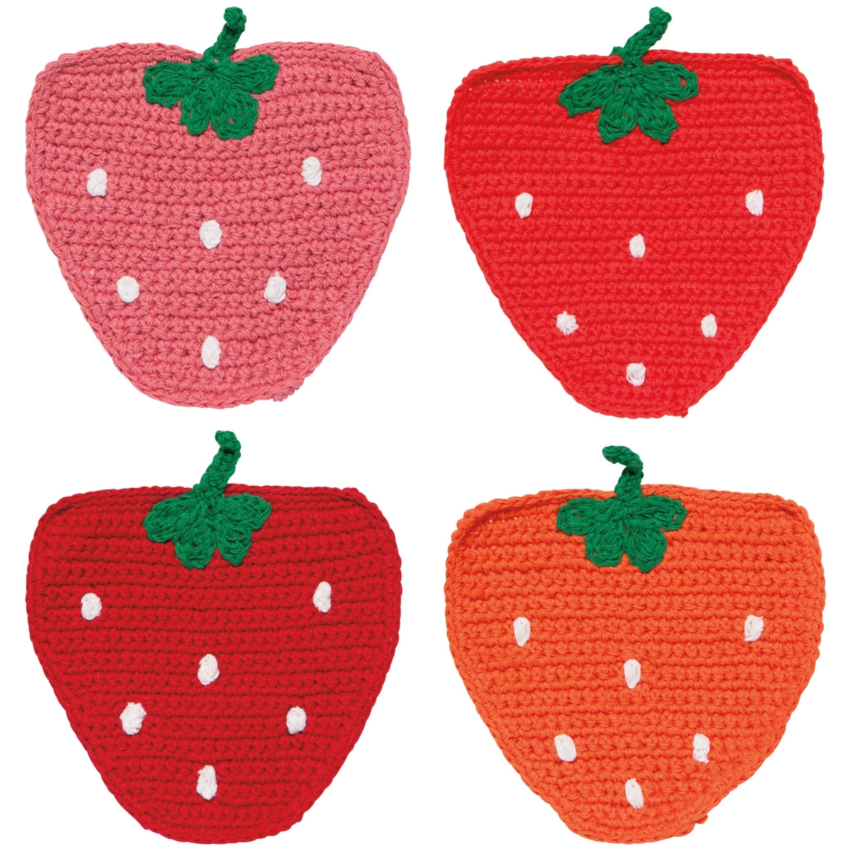 Picture of Danica Brands JCO3392D Berry Sweet Crochet Coasters - Assorted Color, Set of 4