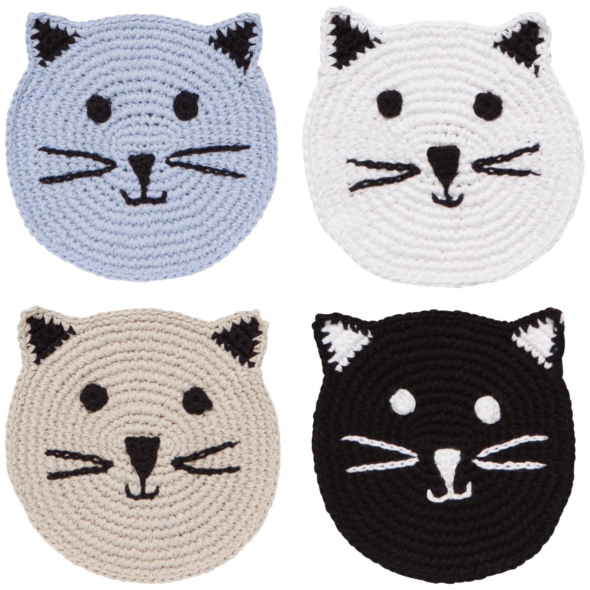 Picture of Danica Brands JCO3126D Meow & Furever Crochet Coasters - Assorted Color, Set of 4