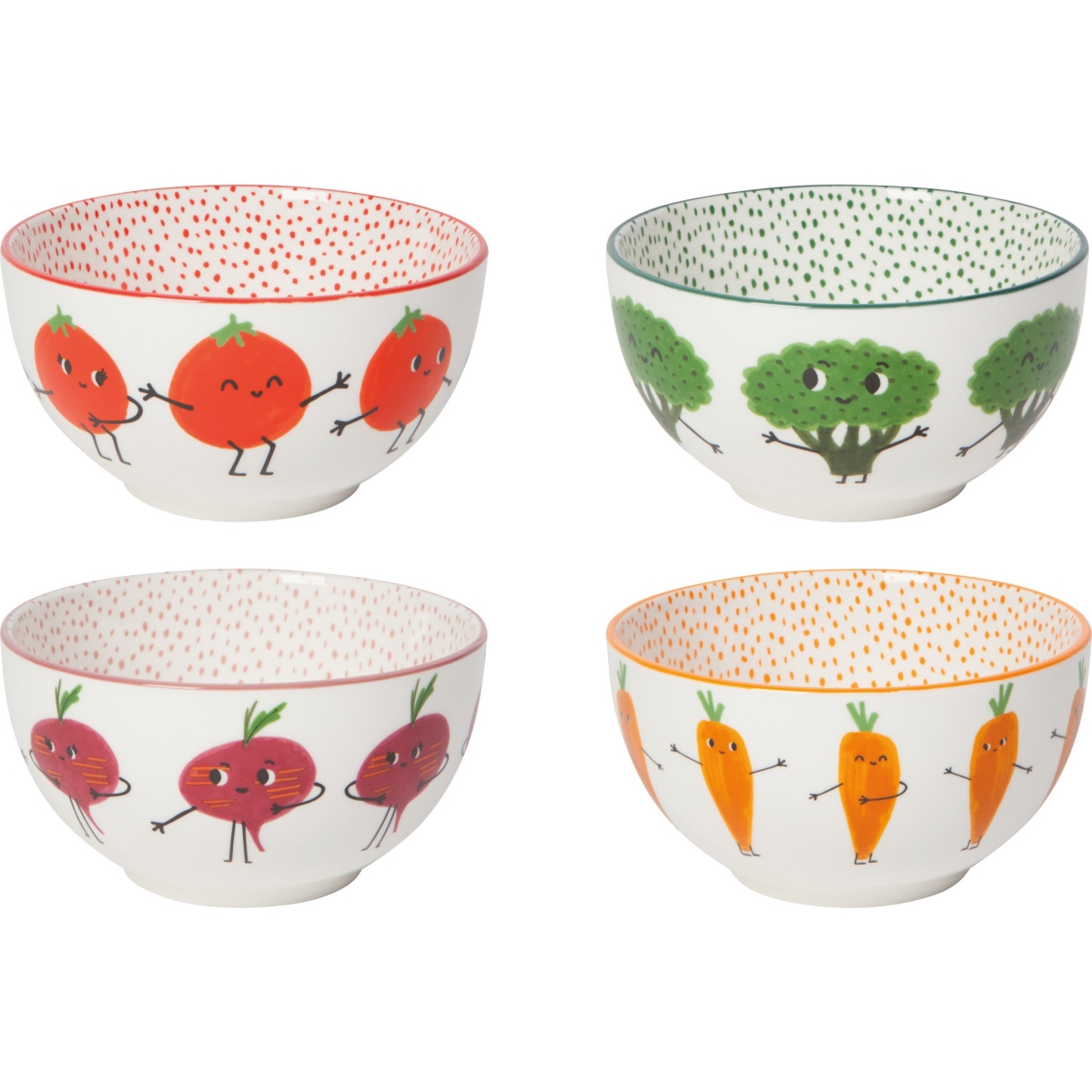 Picture of Danica Brands JBO3153D 14 oz Funny Food Bowls - Assorted Color, Set of 4