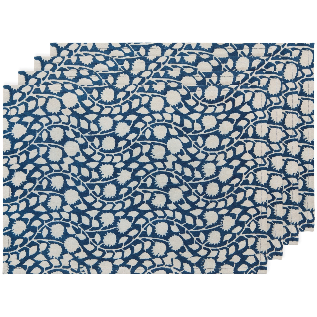 Picture of Danica Brands HPM3281D Vinebloom Block Print Placemats, Set of 4