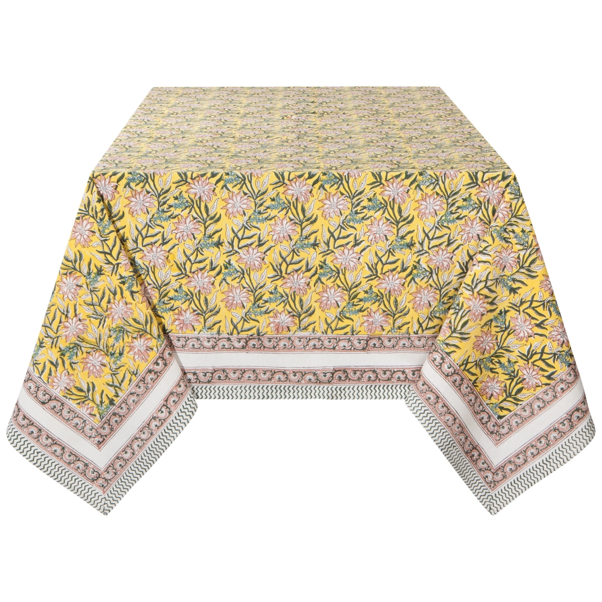 Picture of Danica Brands HTC3273D 90 x 60 in. Clematis Block Print Tablecloth
