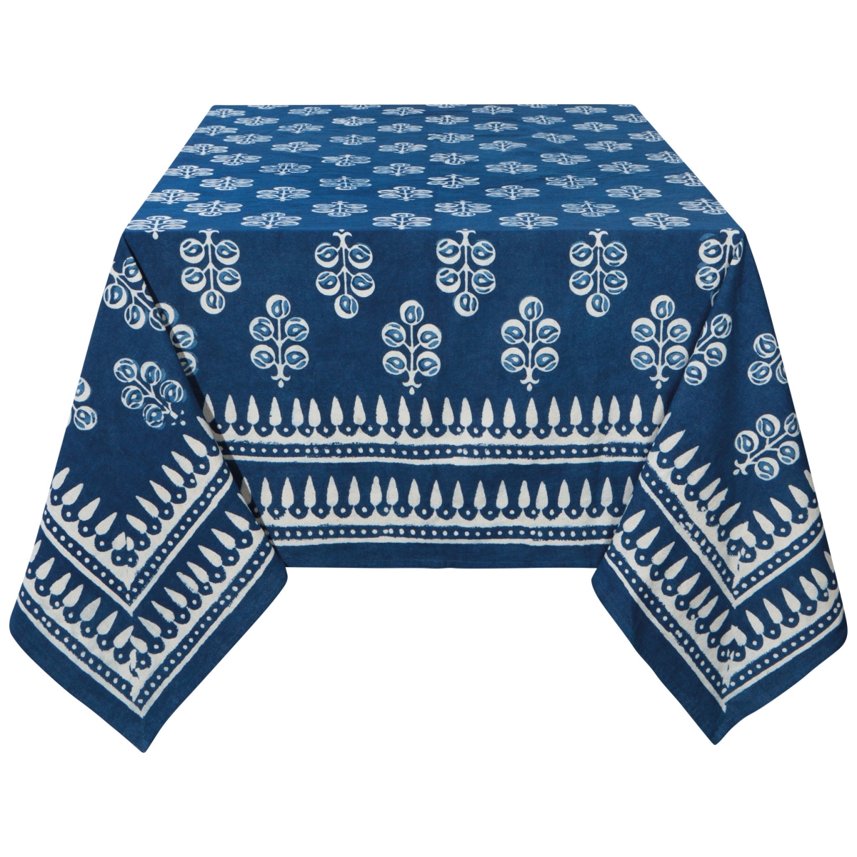 Picture of Danica Brands HTC3442D 90 x 60 in. Hawthorn Block Print Tablecloth