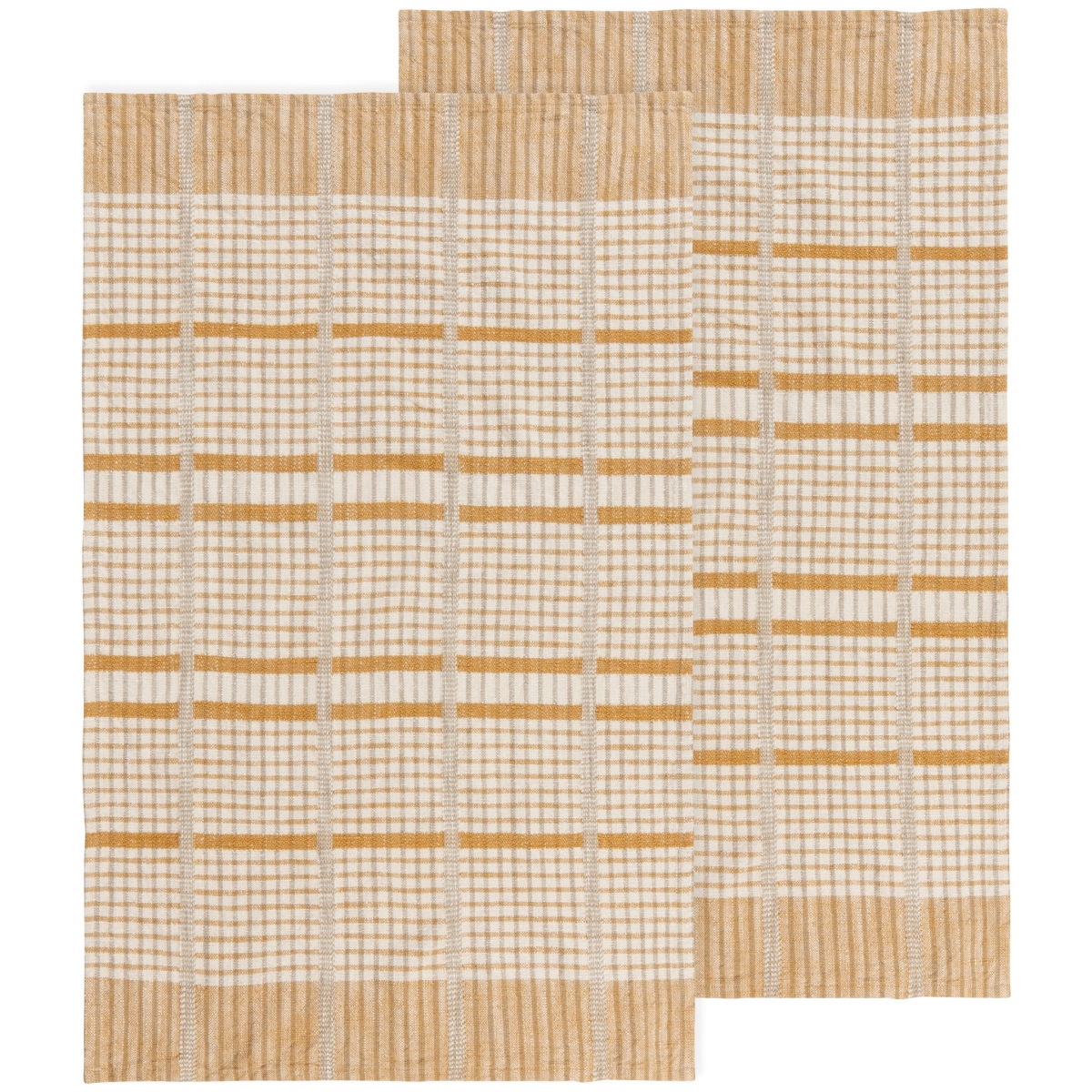 Picture of Danica Brands HKT3301D Saffron Finley Check Dishtowels, Set of 2