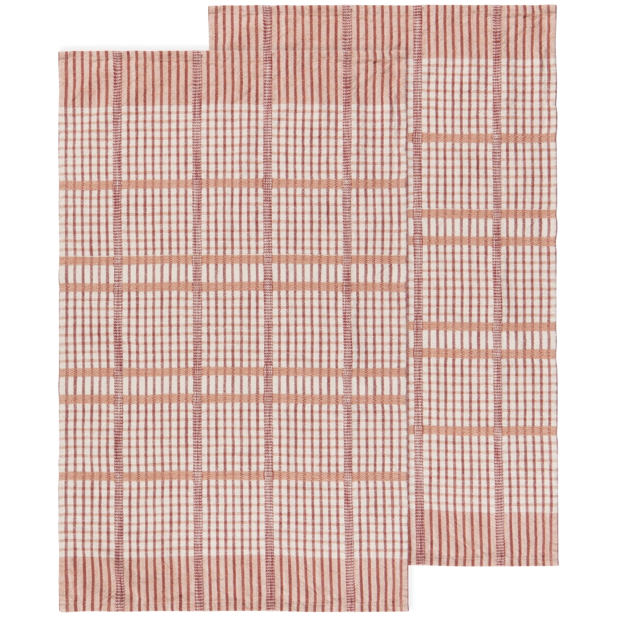 Picture of Danica Brands HKT3304D Bisque Finley Check Dishtowels, Set of 2