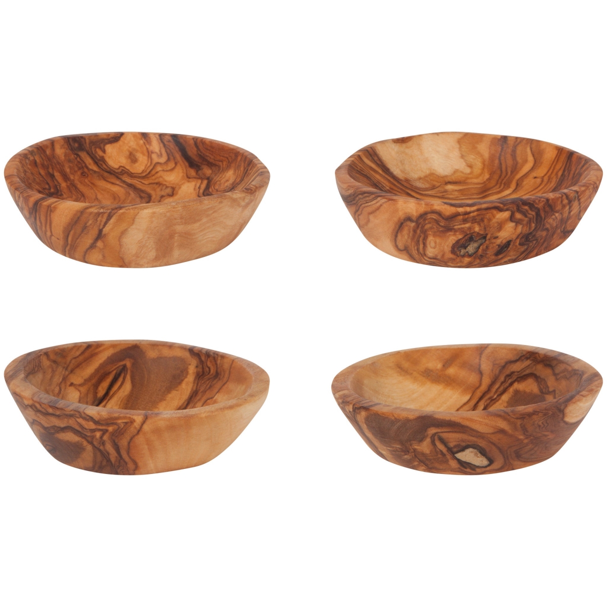 Picture of Danica Brands HPT3469D 2 oz Olive Wood Pinch Bowls, Set of 4