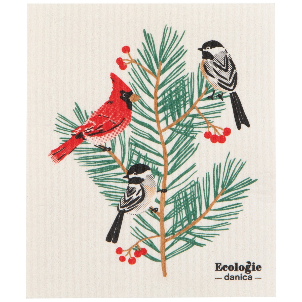 Picture of Danica Brands ESW3599D 6.5 x 8 in. Birds & Boughs Christmas Swedish Dishcloth