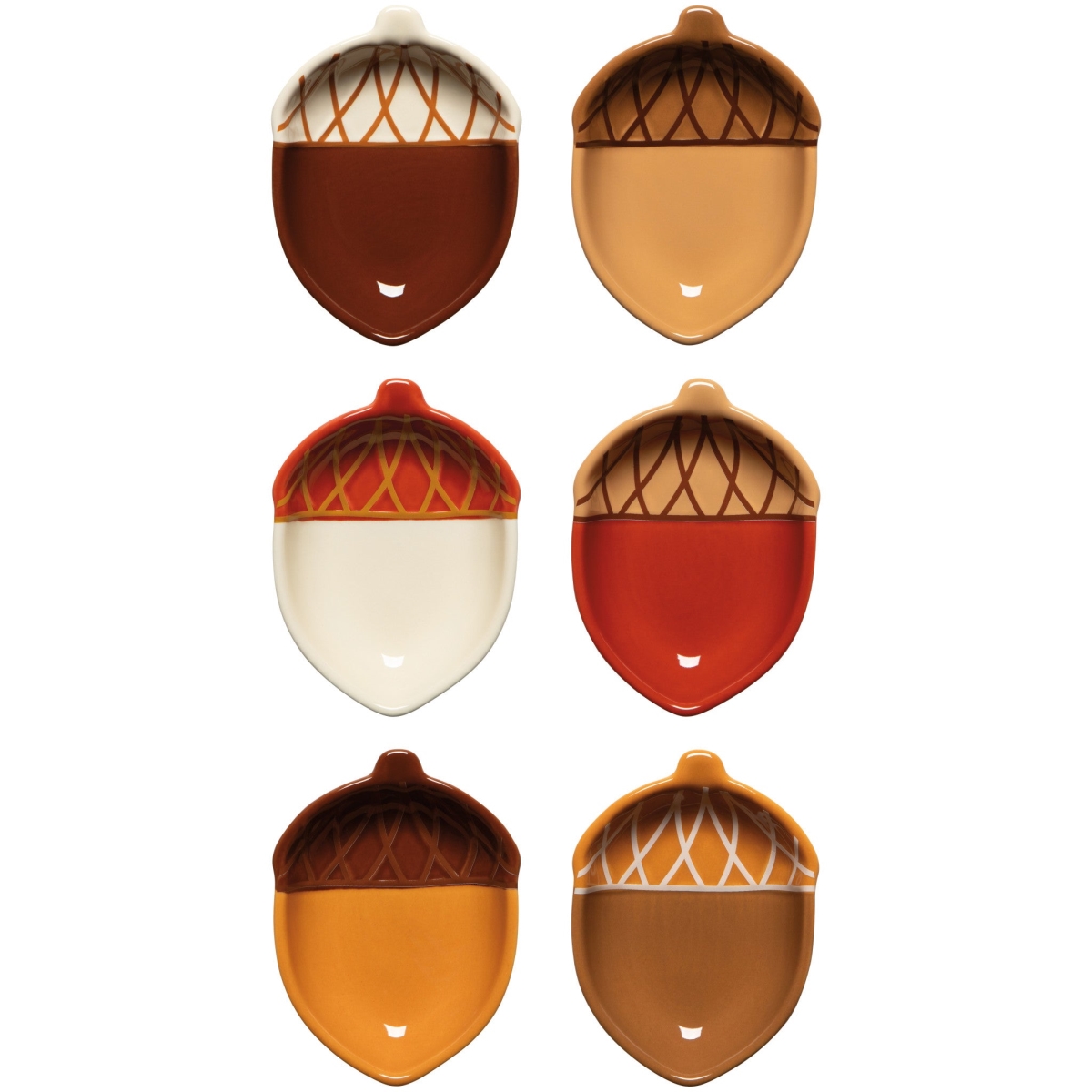 Picture of Danica Brands NBO3587D 2 oz Oak & Acorn Shaped Pinch Bowls, Set of 6