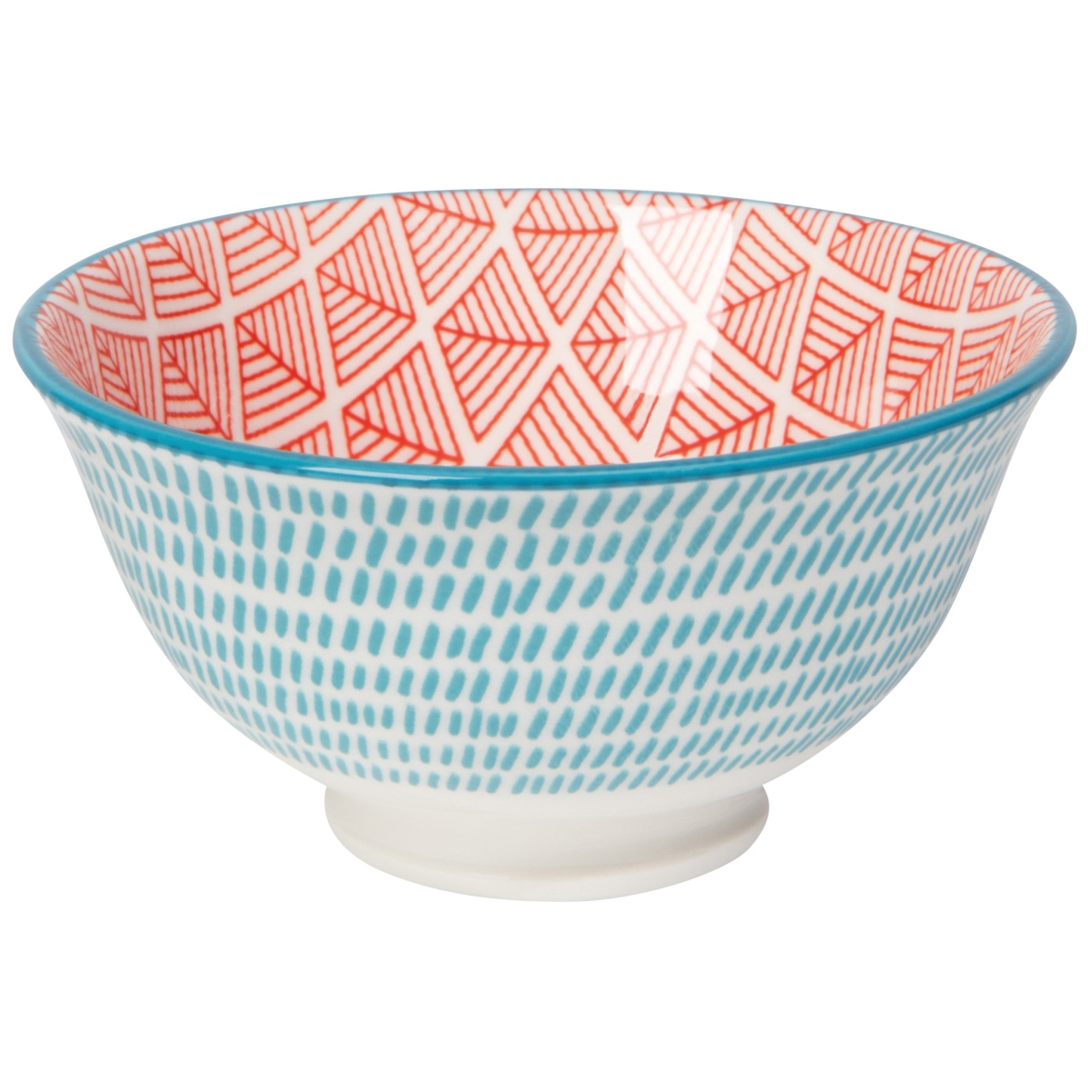 Picture of Danica Brands NBO3678D 3.5 in. Blue & Red Dash Stamped Bowl
