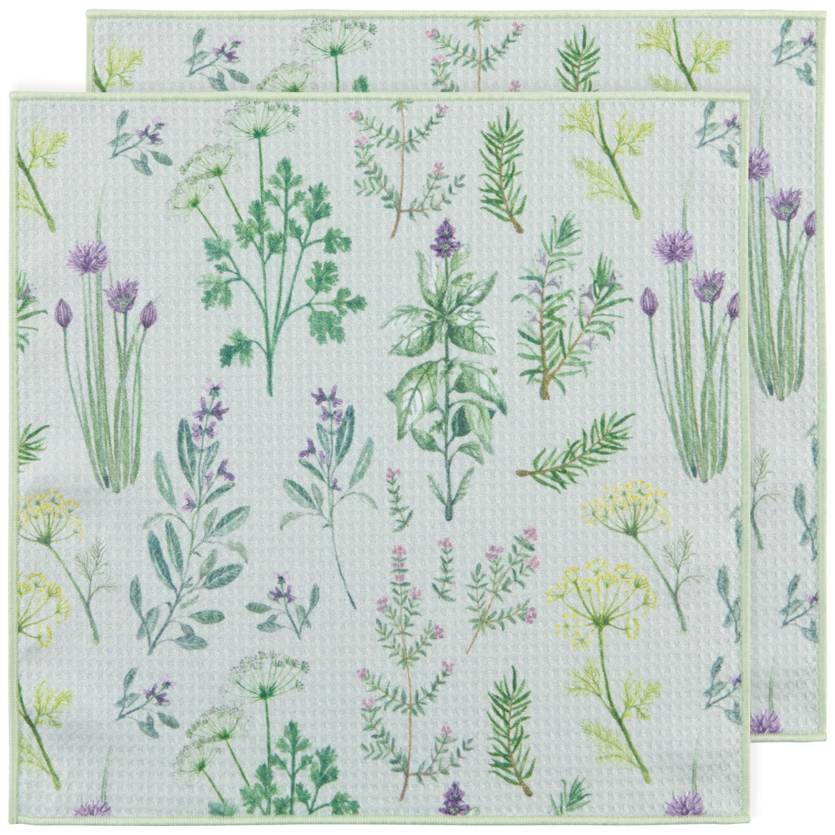 Picture of Danica Brands NDC3636D 12 x 12 in. Fresh Herbs Recycled Microfiber Dishcloth Set
