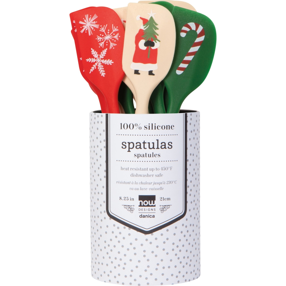 Picture of Danica Brands NKU3690D Holiday Cheer Christmas Spatula Counter Display Unit - Assorted Color - Set of 18