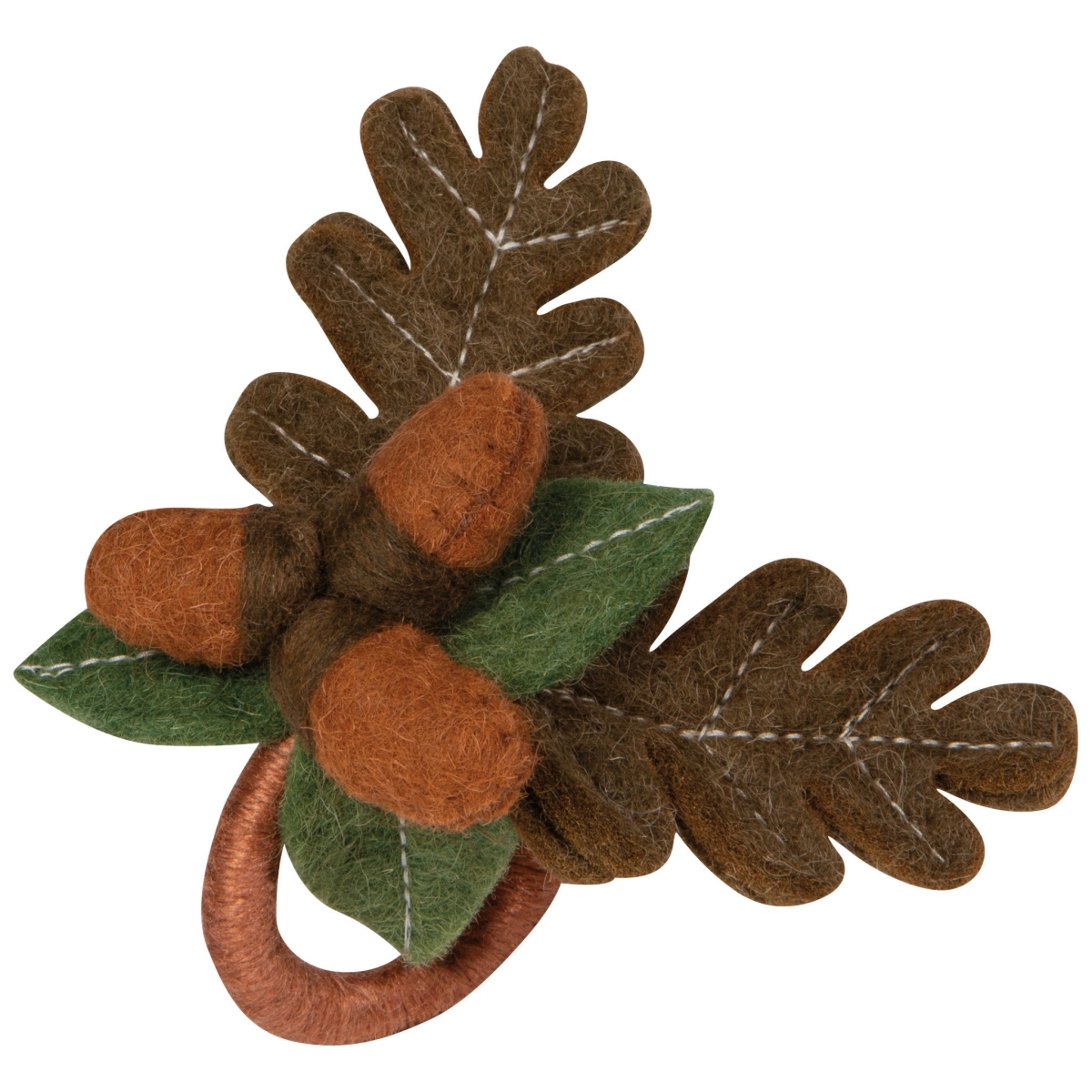 Picture of Danica Brands NNP3967D 5 x 3.5 x 1.5 in. Oak & Acorn Felt Napkin Ring