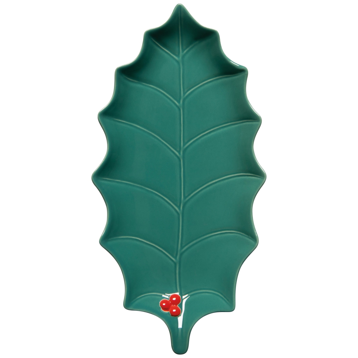 Picture of Danica Brands NSV3640D 5 x 10 in. Holly Shaped Christmas Dish