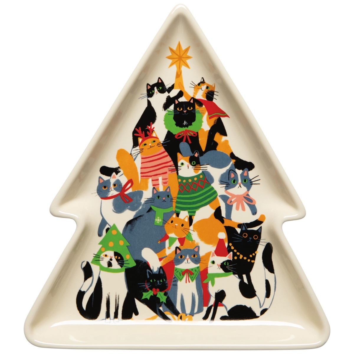 Picture of Danica Brands JSV4013D 7 x 8 in. Kitty Carol Christmas Shaped Dish