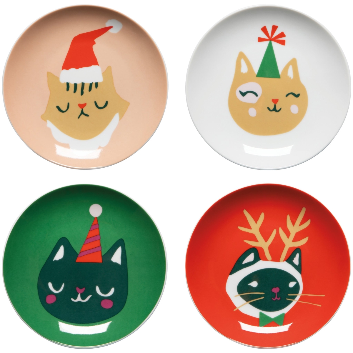 Picture of Danica Brands JPT3991D 6 in. Let It Meow Christmas Appetizer Plates - Set of 4