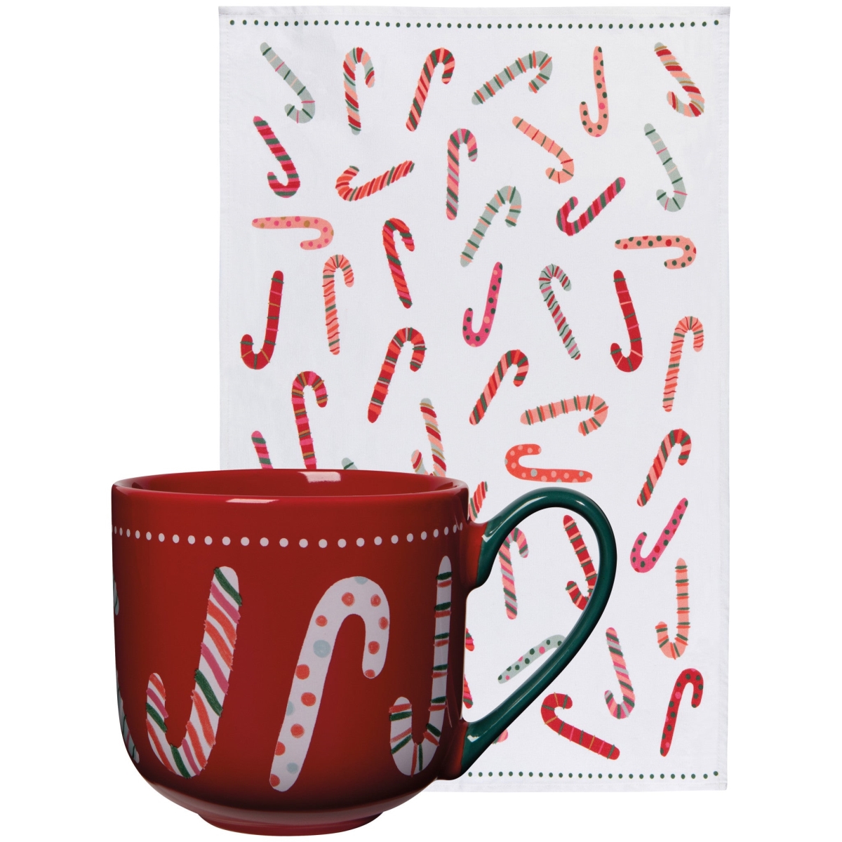 Picture of Danica Brands JMG3873D Merry Mints Christmas Mug & Dishtowel Set