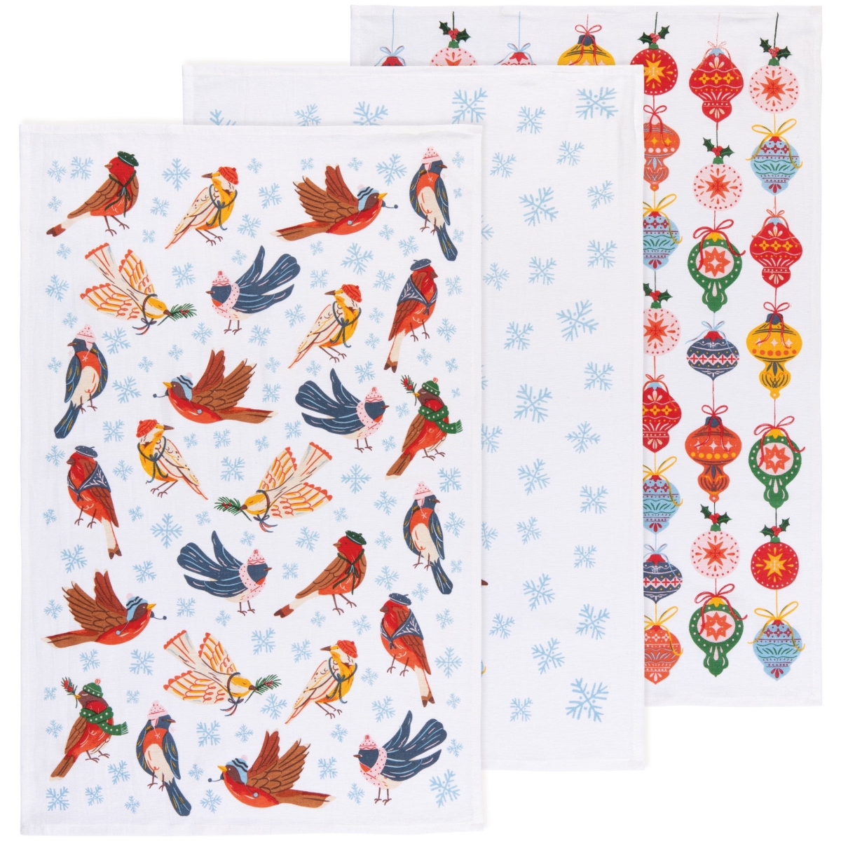 Picture of Danica Brands JKT3827D Seasons Tweetings Christmas Floursack Dishtowels, Set of 2
