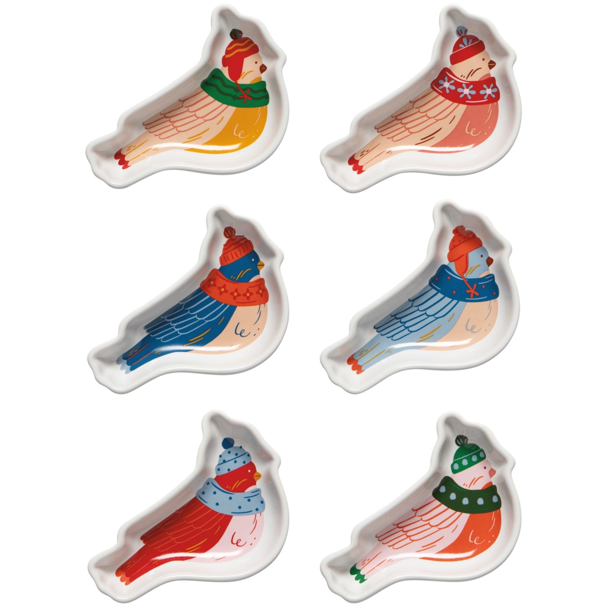 Picture of Danica Brands JBO3824D 2 oz Seasons Tweetings Christmas Pinch Bowls, Set of 6