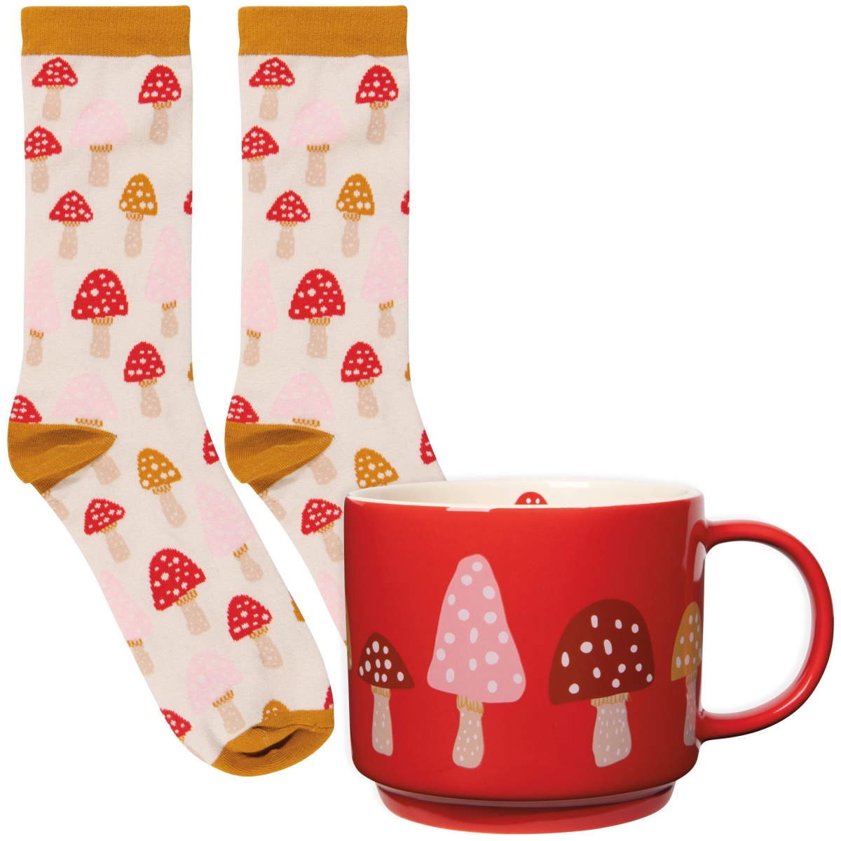 Picture of Danica Brands JMG3822D 3.75 x 3.5 in. Toadstool Mug & Socks Set