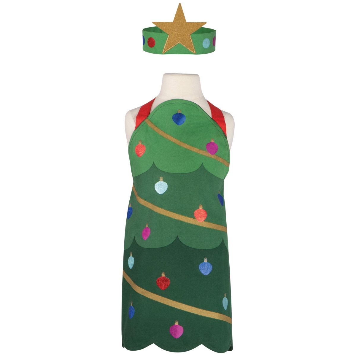 Picture of Danica Brands JKA3796D 18 x 21 in. Xmas Tree Christmas Daydream Kids Apron & Hat Set