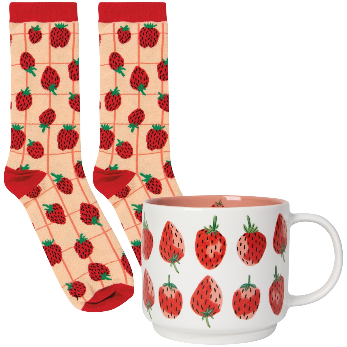 Picture of Danica Brands JMG3763D 3.75 x 3.5 in. Berry Sweet Mug & Socks Set