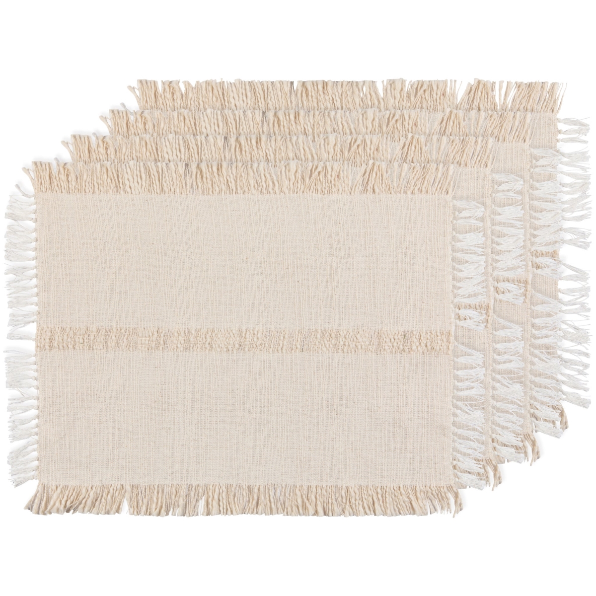 Picture of Danica Brands HPM4056D Ravel Cotton Placemats - Ivory, Set of 4