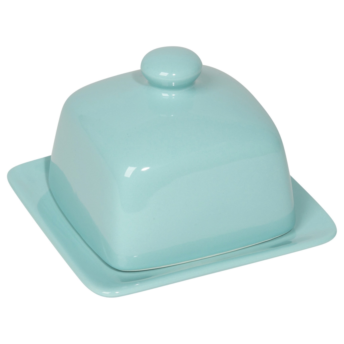 Picture of Danica Brands 5036002 4 x 4.5 x 4.5 in. Eggshell Blue Square Butter Dish