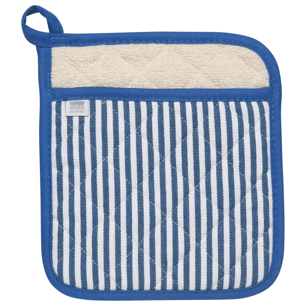 Picture of Danica Brands 506925 8 x 9 in. Superior Blue Narrow Stripe Pocket Potholder