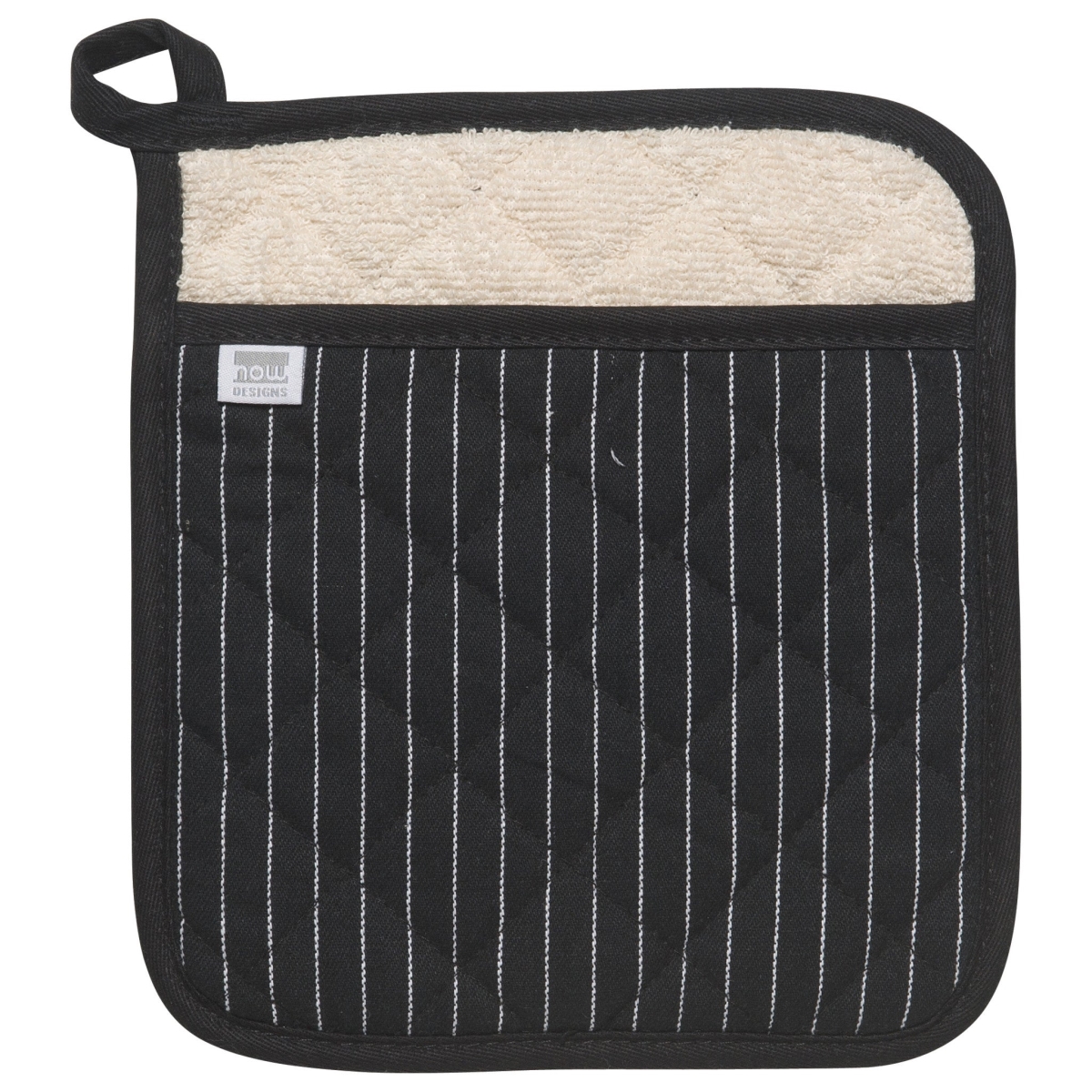 Picture of Danica Brands 506920 8 x 9 in. Superior Black Pinstripe Pocket Potholder