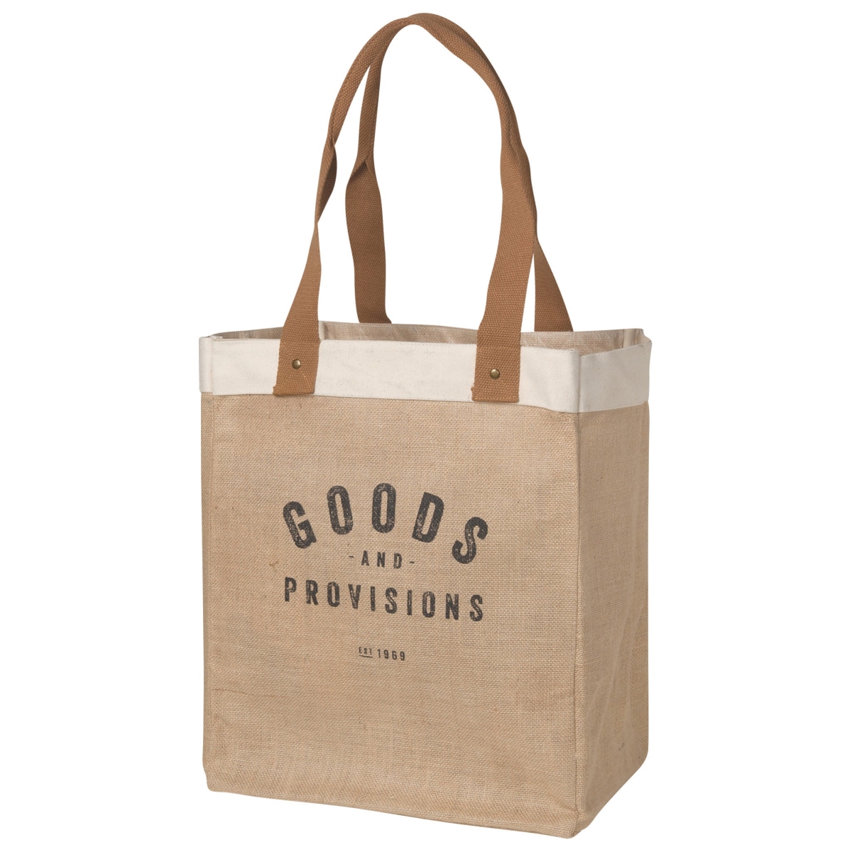 Picture of Danica Brands 3014001 13.5 x 17 x 8.5 in. Goods & Provisions Large Burlap Shopping Bag