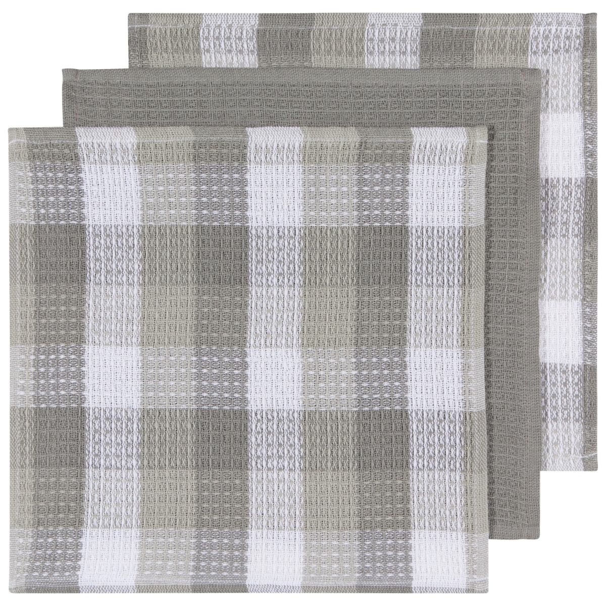 Picture of Danica Brands 2250422 Check London Gray Waffle Dishcloths, Set of 3