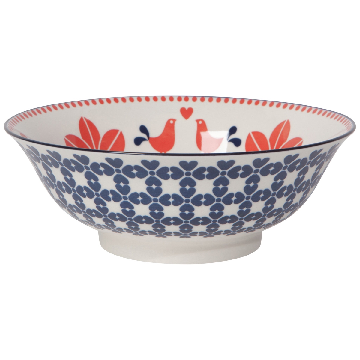 Picture of Danica Brands 5143017 8 in. Red & Navy Bird Stamped Bowl