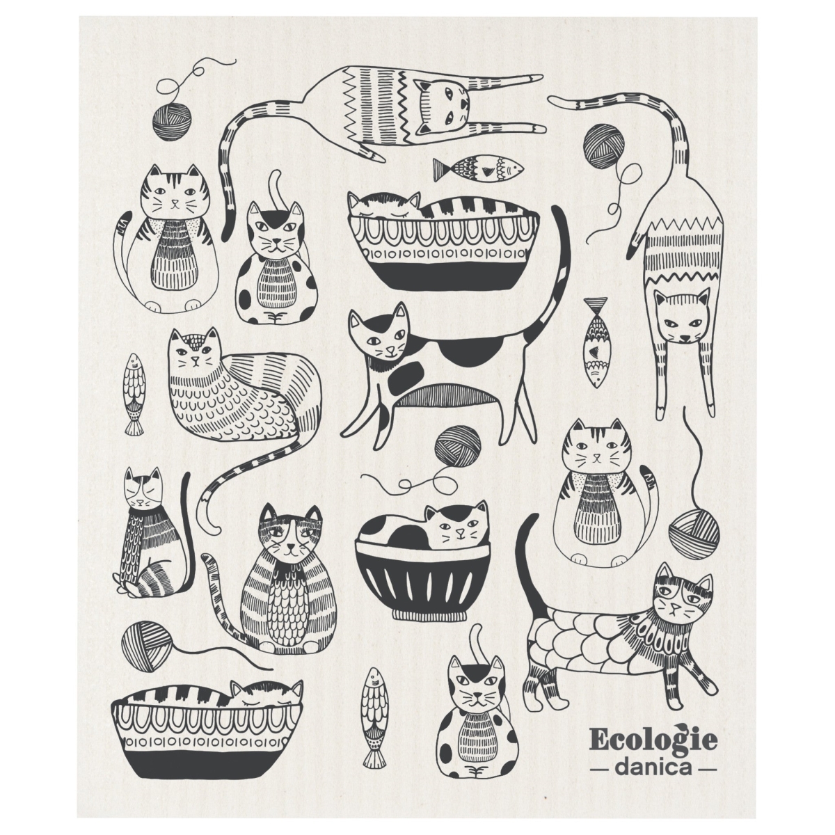 Picture of Danica Brands 2000102 6.5 x 8 in. Purr Party Swedish Dishcloth