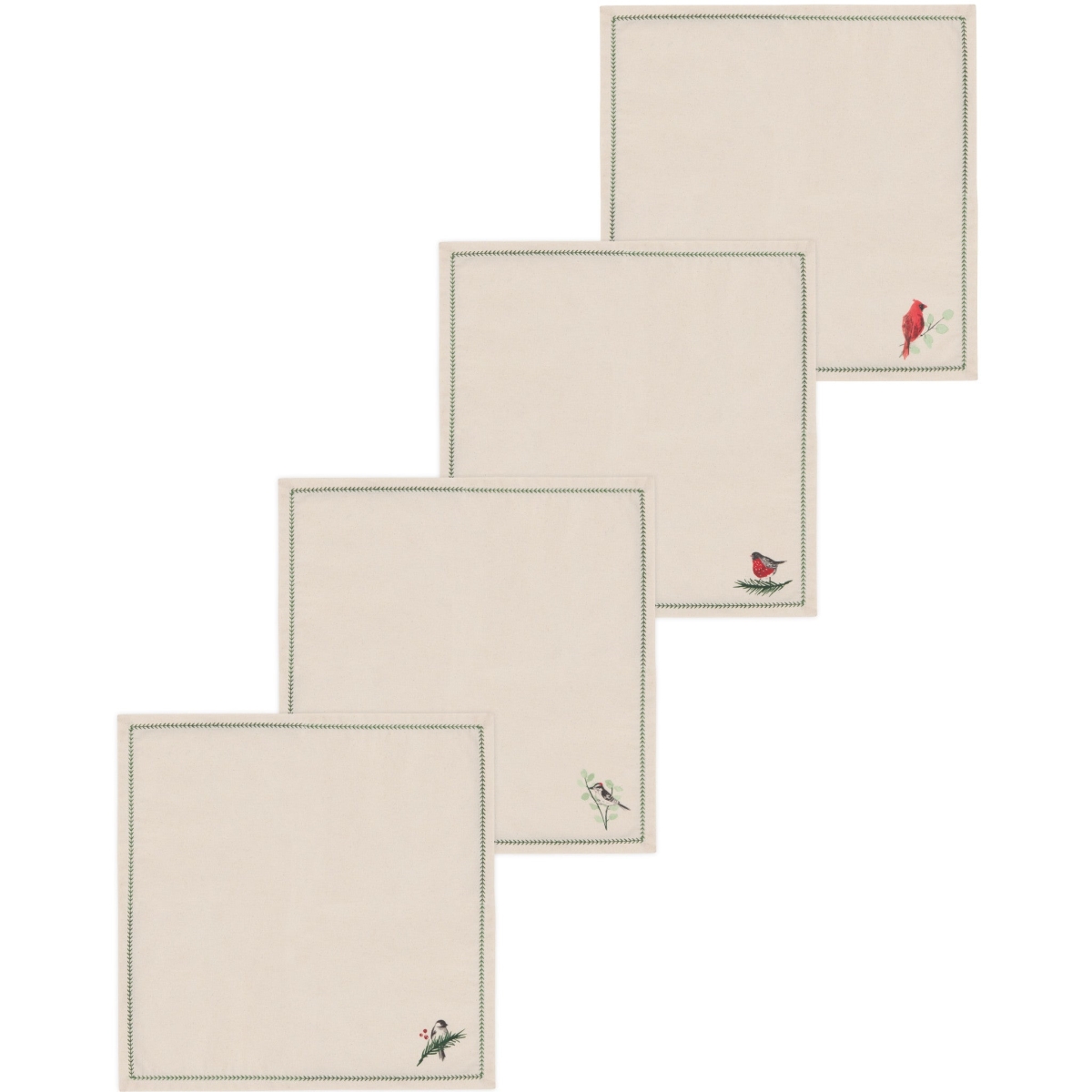 Picture of Danica Brands 1757015 Forest Birds Christmas Napkins, Set of 4