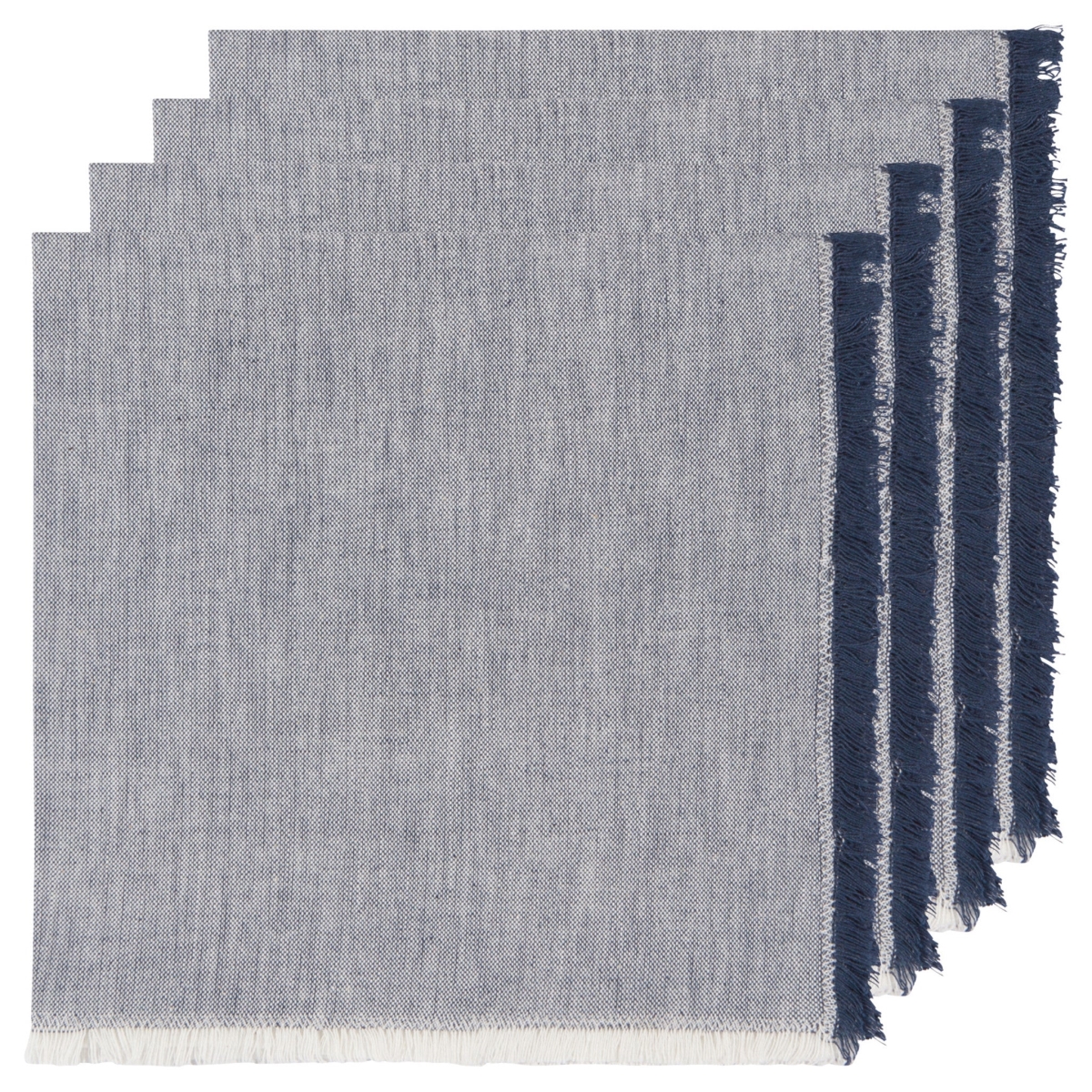 Picture of Danica Brands 1758524 Midnight Blue Chambray Napkins, Set of 4