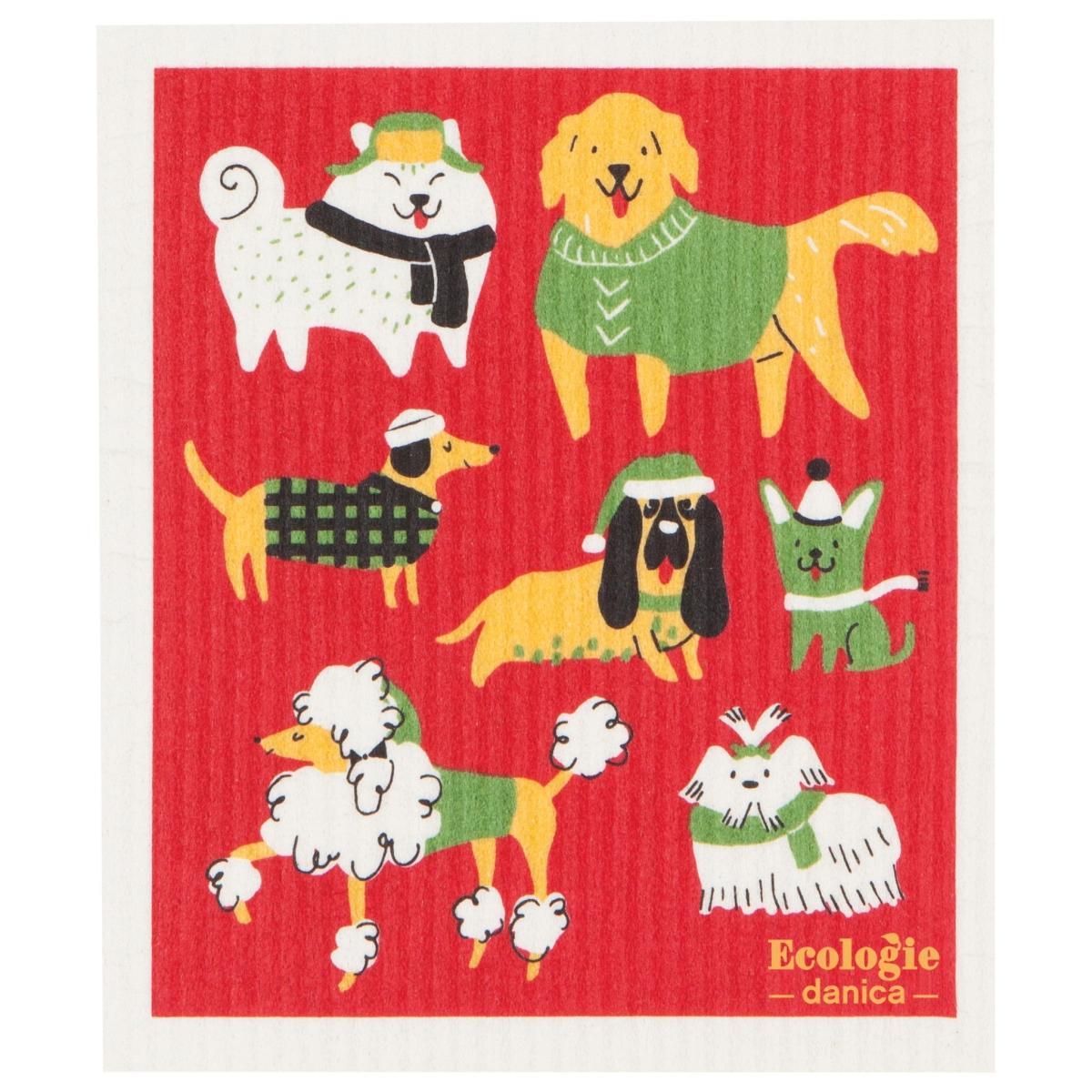Picture of Danica Brands 2000089 Yule Dogs Swedish Sponge Cloth