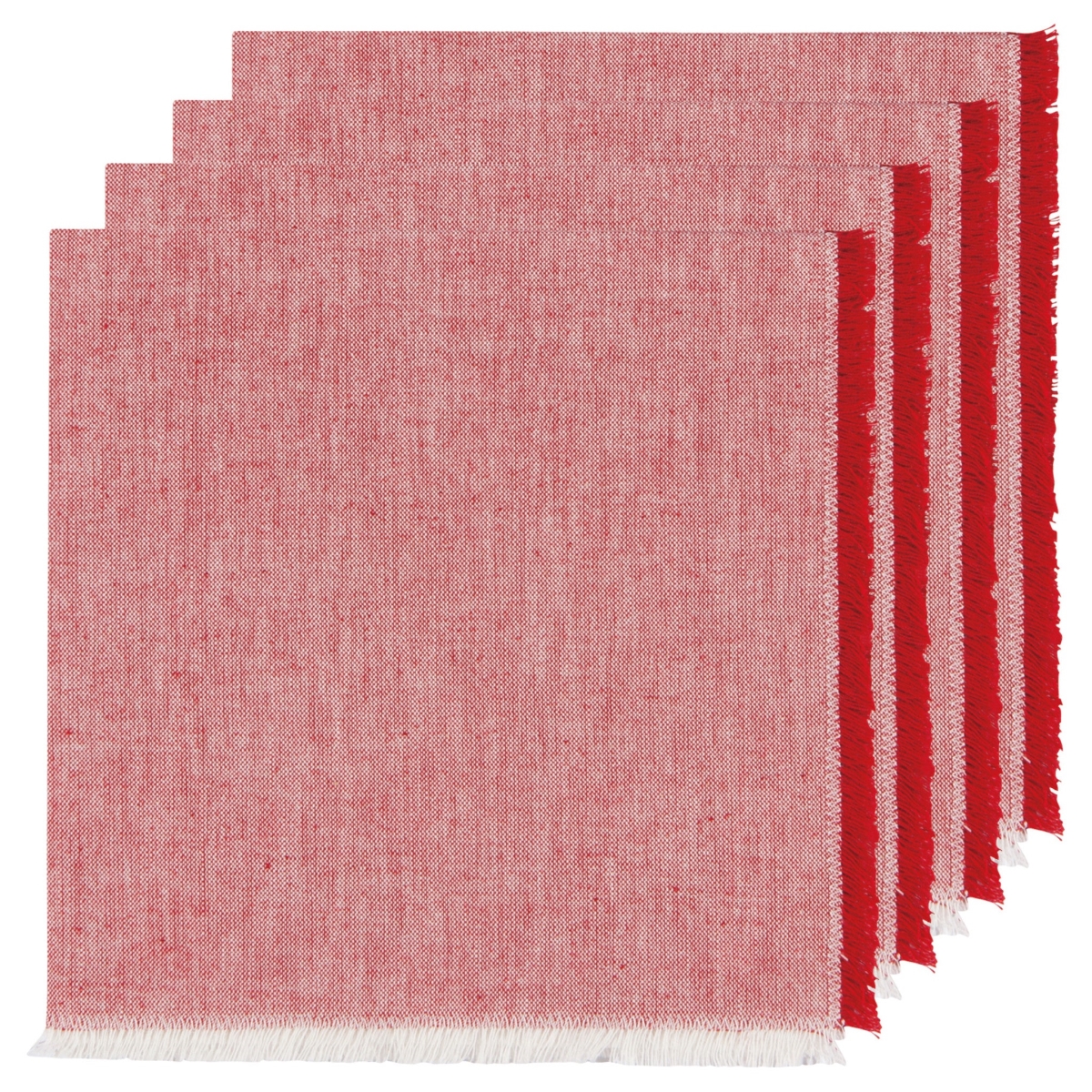 Picture of Danica Brands 1758495 Chili Red Chambray Napkins, Set of 4