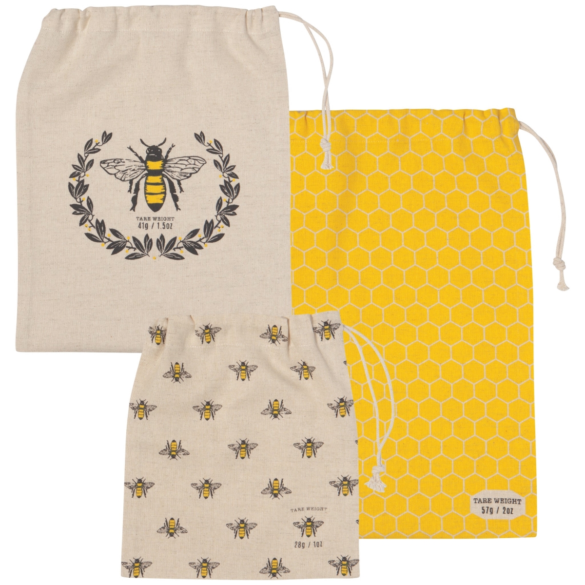 Picture of Danica Brands 3001005 Busy Bee Reusable Produce Bags - Set of 3