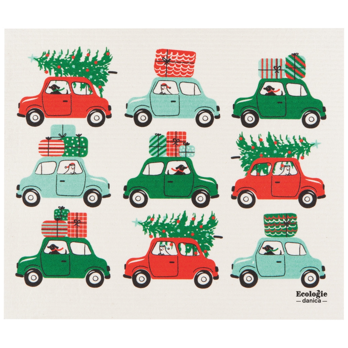Picture of Danica Brands 2045015 6.5 x 8 in. Winter Wheels XL Swedish Dishcloth
