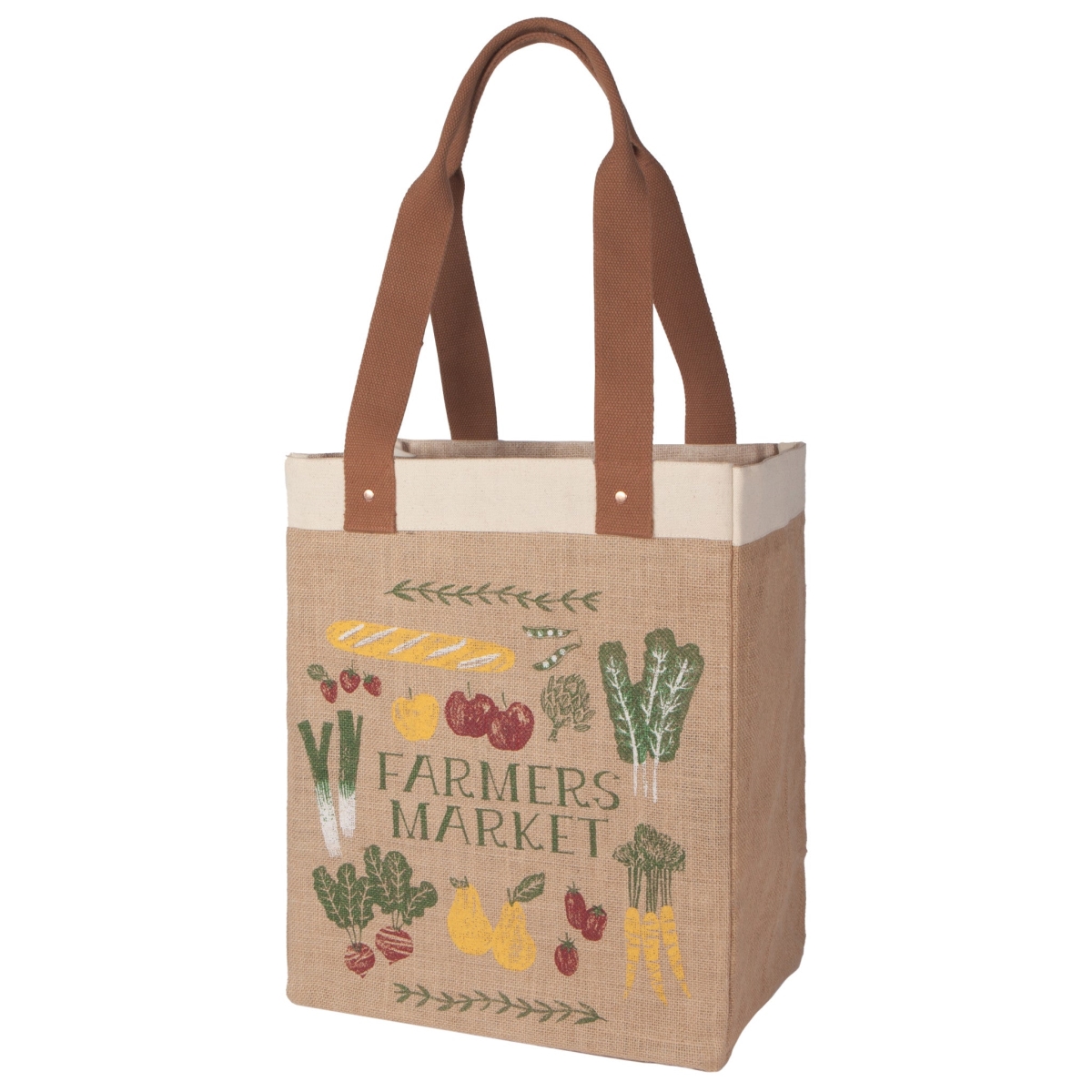 Picture of Danica Brands 3014007 13.5 x 17 x 8.5 in. Farmers Market Large Burlap Shopping Bag