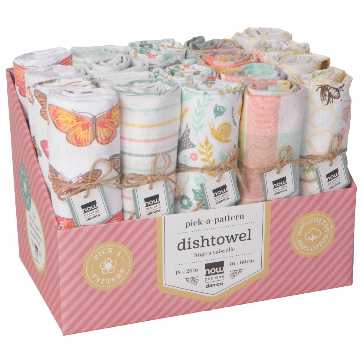 Picture of Danica Brands R005006 10.5 x 6 x 7 in. Bees & Butterflies Dishtowel Counter Display - 20 Assorted Design