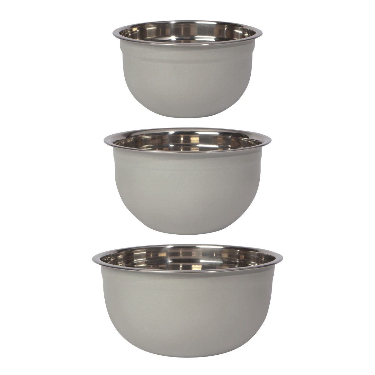 Picture of Danica Brands 5205003 Matte Steel Fog Gray Mixing Bowls, Set of 3