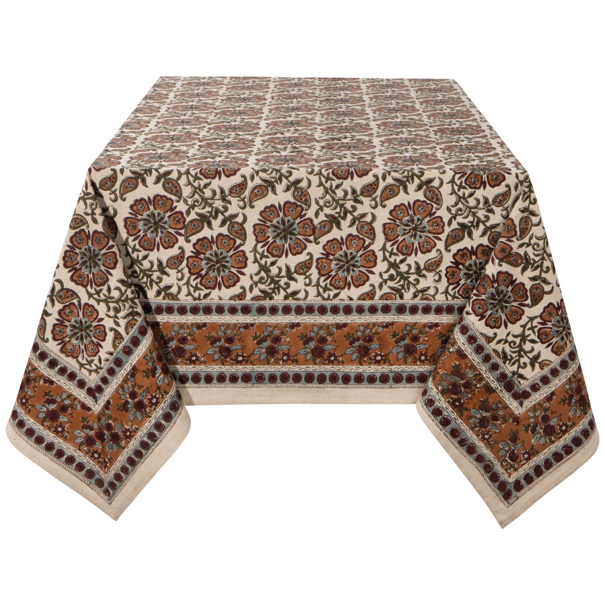 Picture of Danica Brands HTC4029D 60 x 90 in. Elysian Block Print Tablecloth