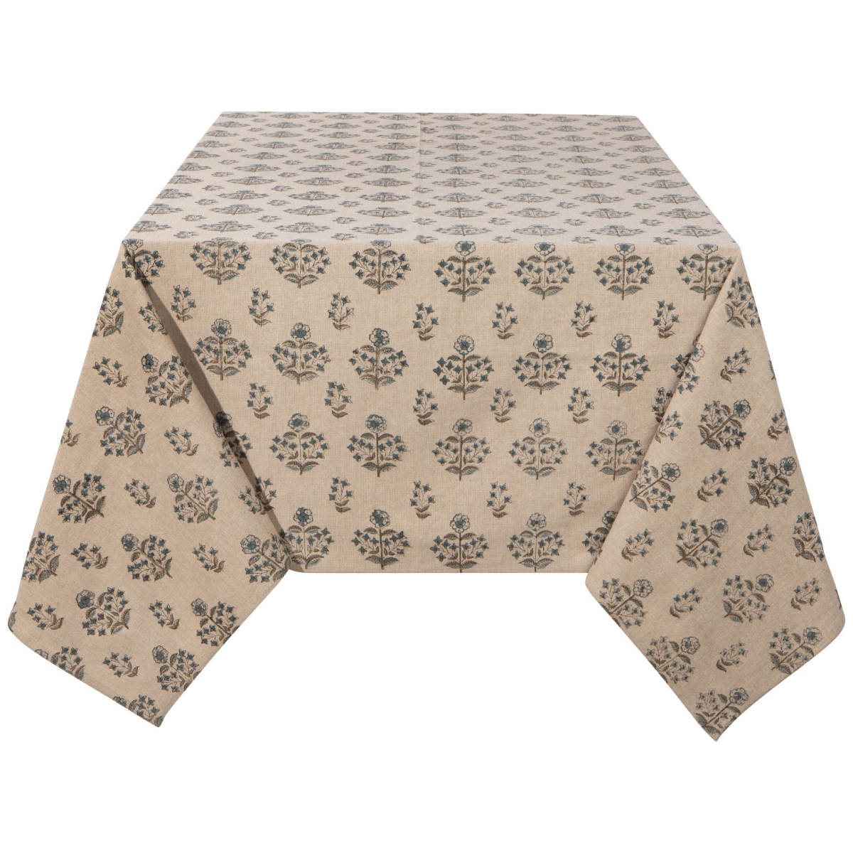 Picture of Danica Brands HTC4028D 60 x 90 in. Salvia Block Print Tablecloth