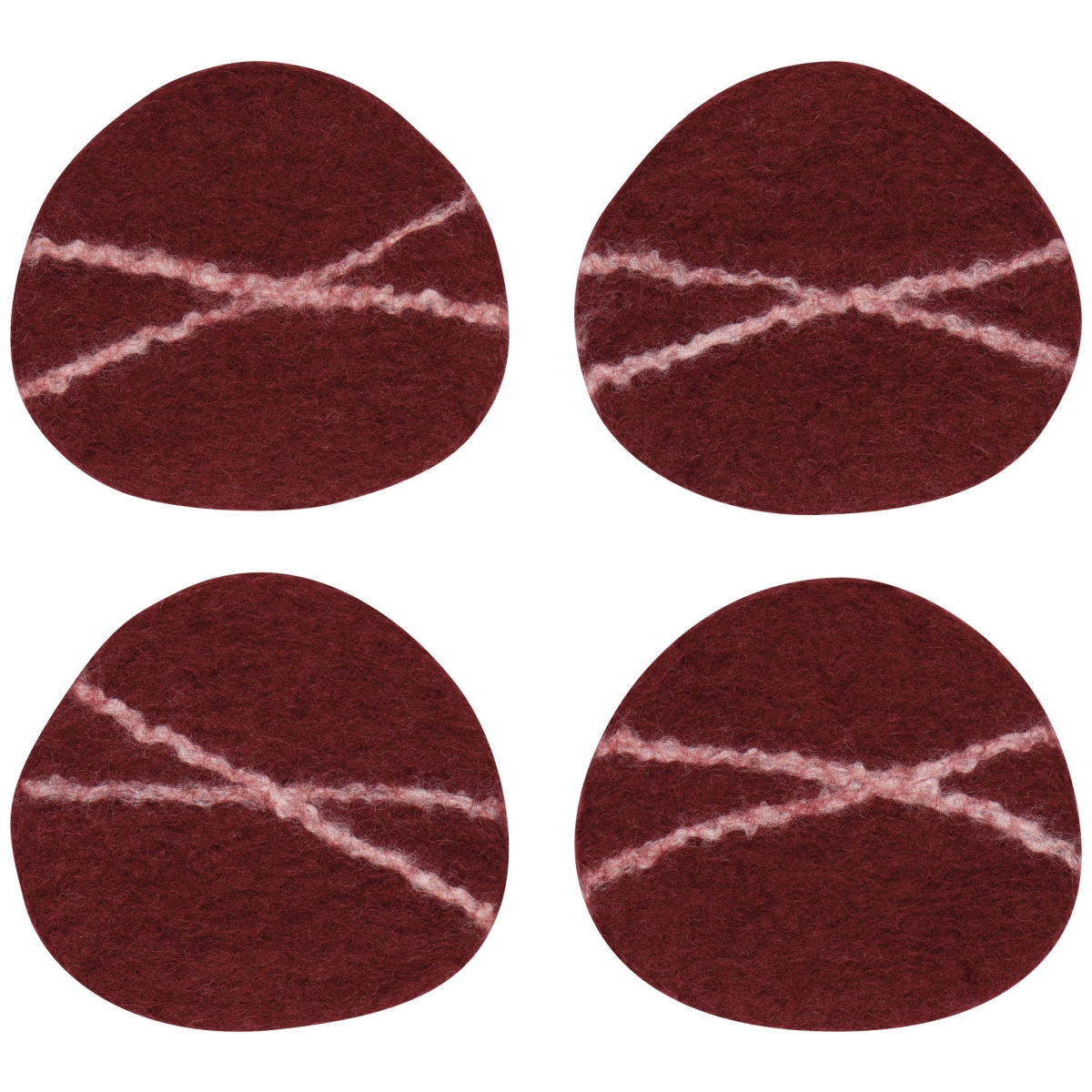 Picture of Danica Brands HCO3947D Striato Felt Wool Coasters - Garnet, Set of 4