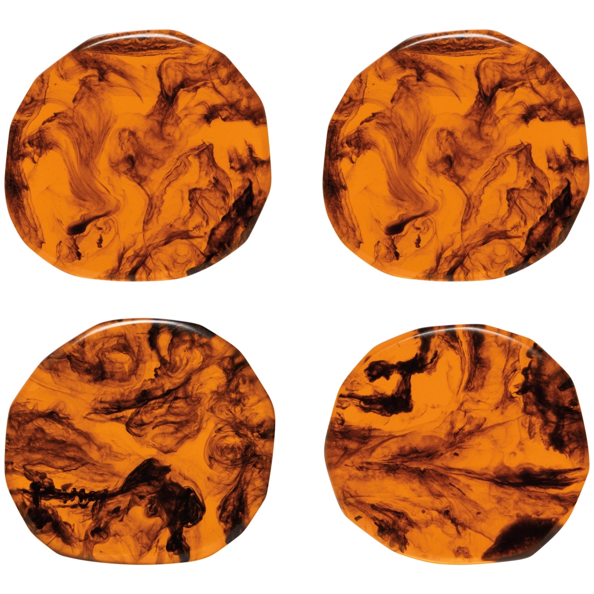 Picture of Danica Brands HCO3925D Tortoise Shell Resin Coasters, Set of 4