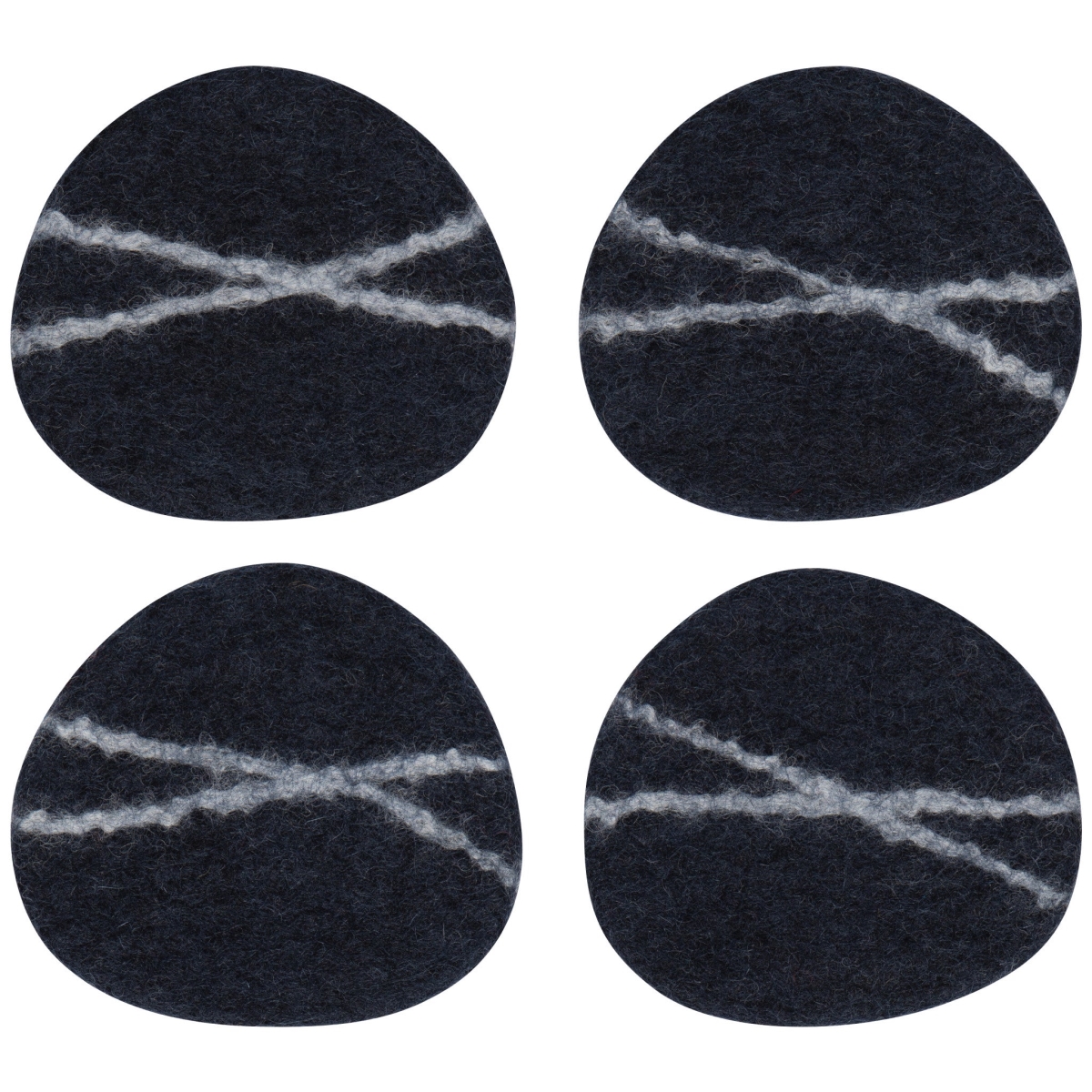 Picture of Danica Brands HCO3906D Striato Felt Wool Coasters - Midnight, Set of 4