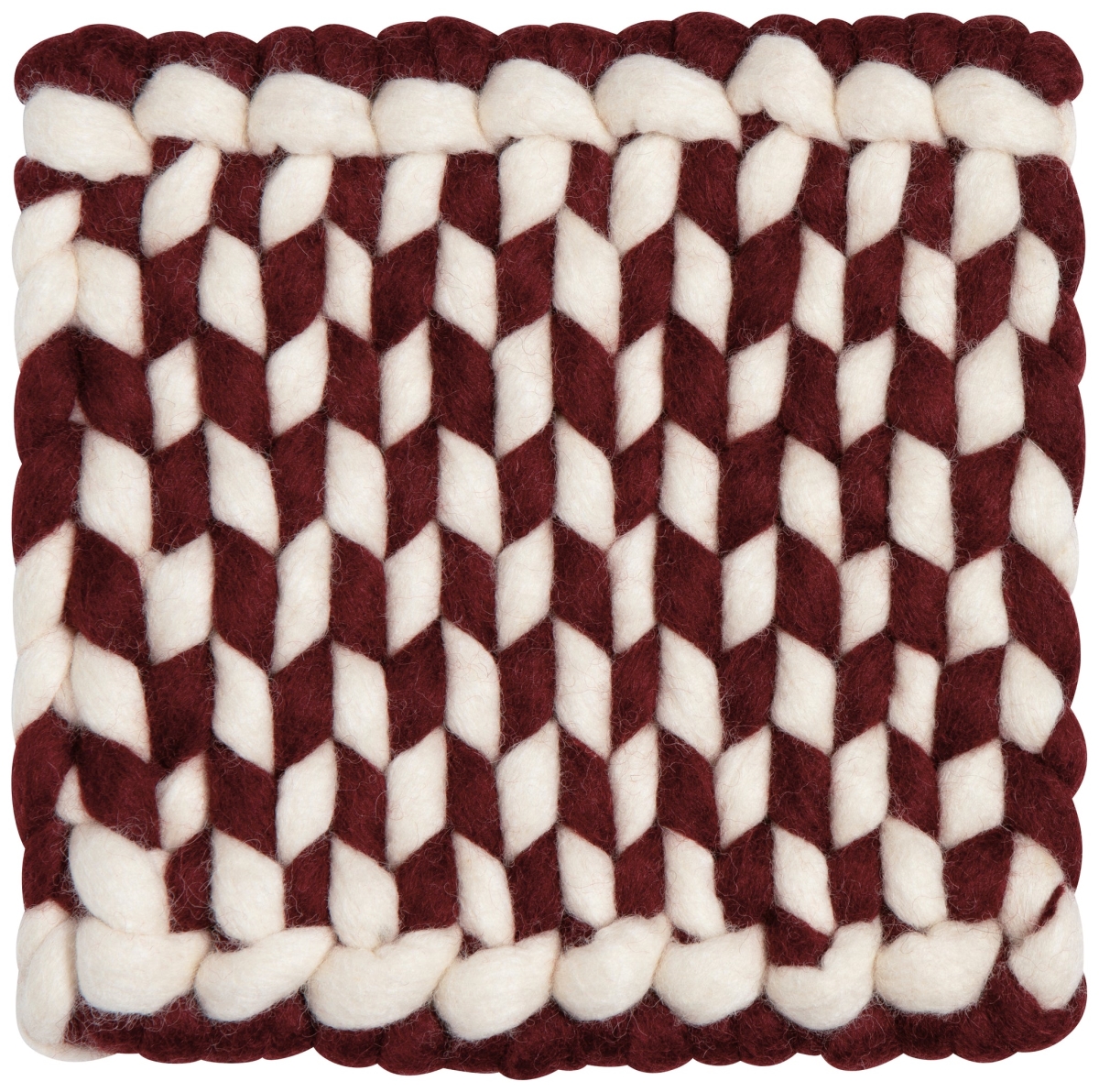 Picture of Danica Brands HTS4075D 8 x 8 in. Braid Felt Wool Trivet - Garnet