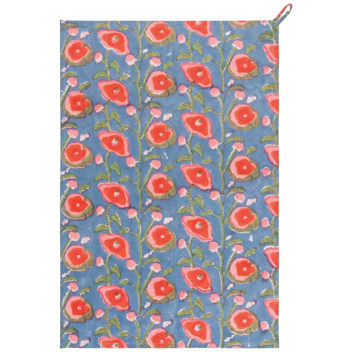 Picture of Danica Brands 2133001 18 x 28 in. Poppy Block Print Dishtowel