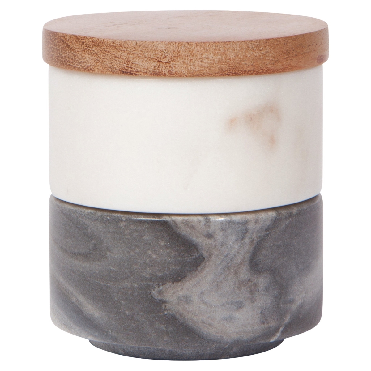 Picture of Danica Brands 5222001 3 x 3.5 in. White & Slate Marble Salt Cellar